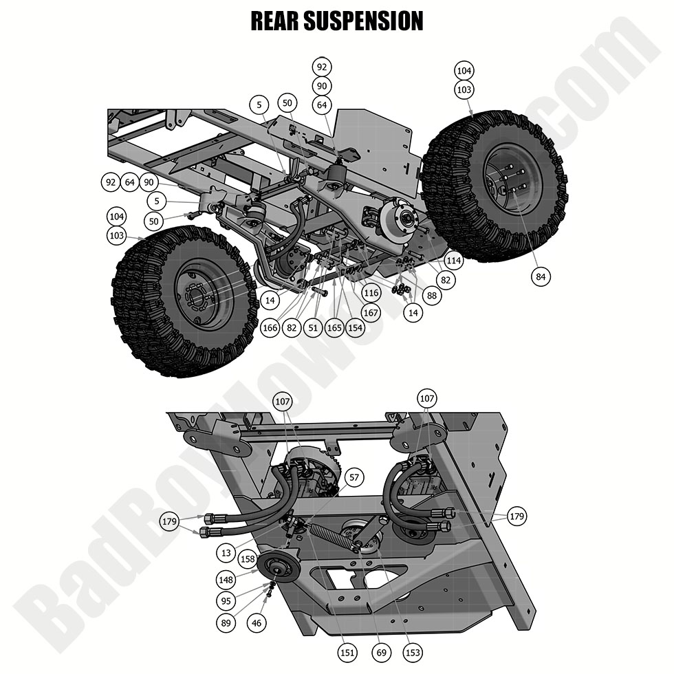 2024 - Bad Boy Mower Parts Lookup > 2019 > Rogue > Rear Suspension